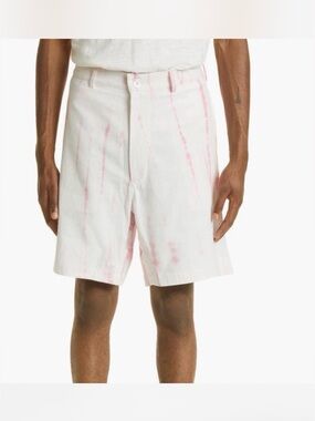 SMR Days Men's White & Pink Tie-Dye Organic Cotton Shorts